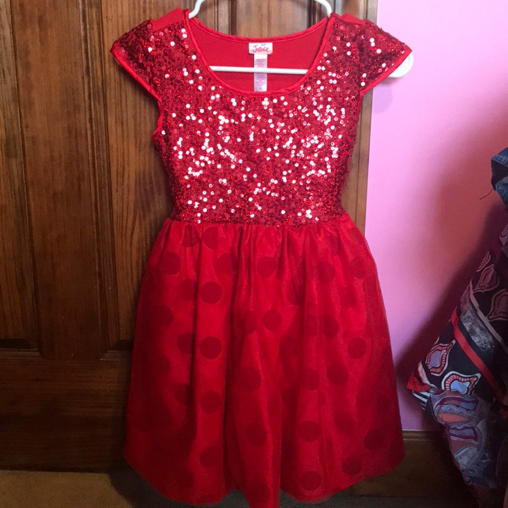 Girls Justice red sequin dress